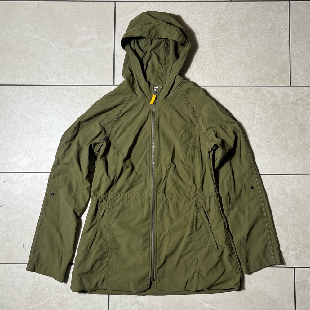 Orvis Women’s Hooded Lightweight Windbreaker Jacket Size Small Outdoor Green